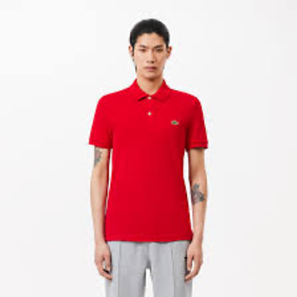 Lacoste Slim Fit Polo‎ Shirt - Red, Size Small, Classic Style